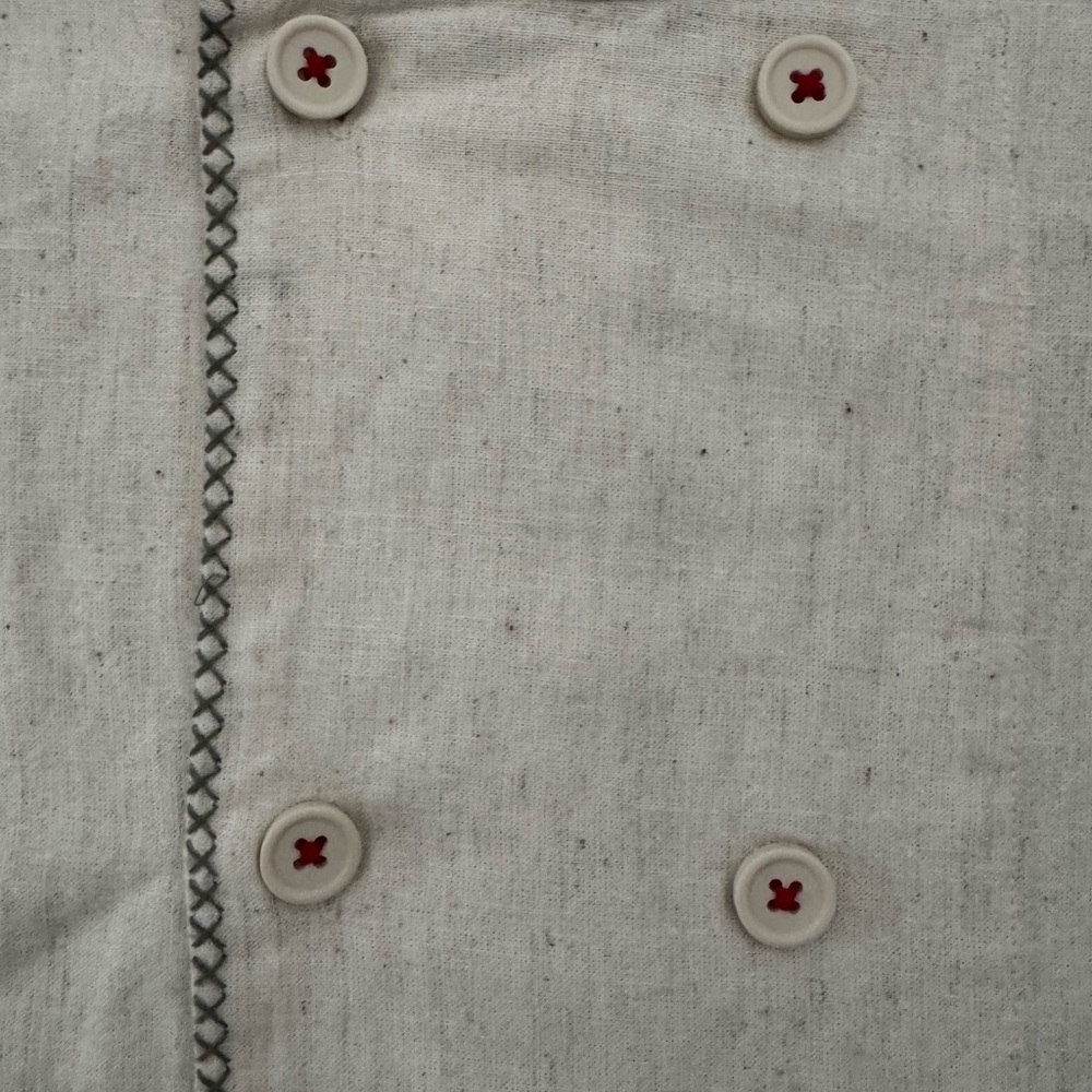 ZARA Home Embroidered Linen Christmas Jacket L - Picture 2 of 7